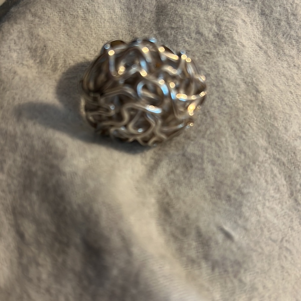 Beautiful Silver 950 (Marked) Adjustable Ring - image 2